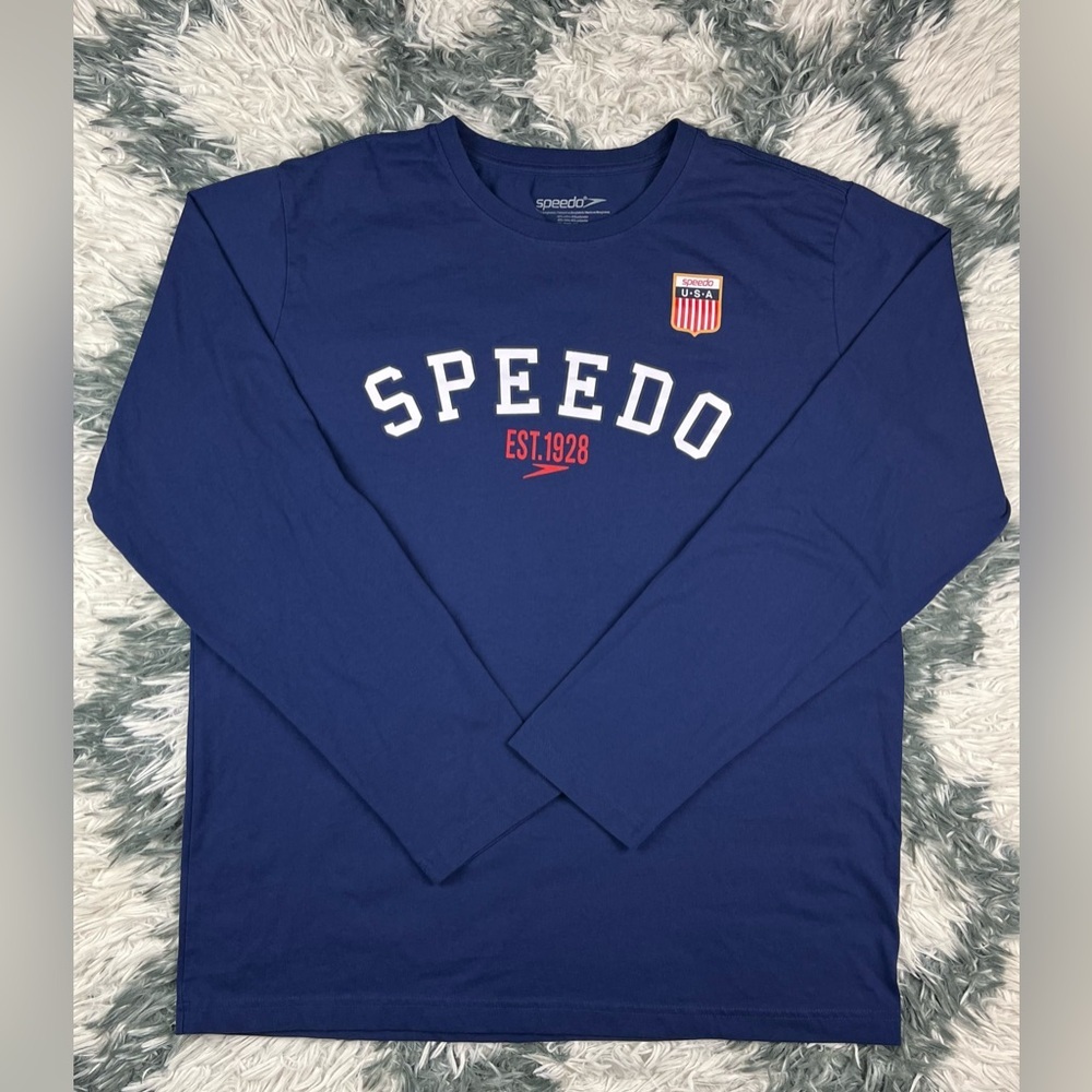 Speedo Men’s Navy Blue Long Sleeve T-shirt Size Large